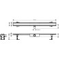 Hansgrohe RainDrain Compact - Caniveau de douche 100 cm, avec grille, acier inoxydable brossé 56170800