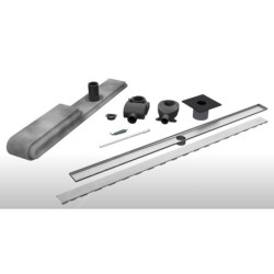 Hansgrohe RainDrain Allround - Caniveau de douche 100 cm, avec grille, acier inoxydable brossé 56189800