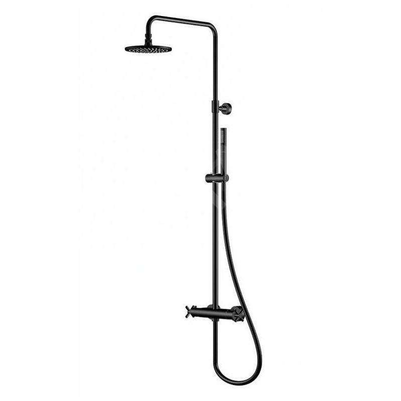 Steinberg 250 - Set de douche avec thermostat, diamètre 200 mm, noir mat 250 2721 S Steinberg 250 - Set de douche avec thermostat, diamètre 200 mm, noir mat 250 2721 S