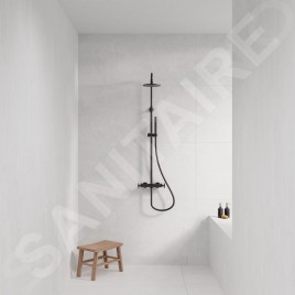Steinberg 250 - Set de douche avec thermostat, diamètre 200 mm, noir mat 250 2721 S