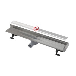 Alcadrain Douchegoten - Caniveau de douche Fit and Go Wall 850 mm, grille incluse, inox APZ23-DOUBLE9-850