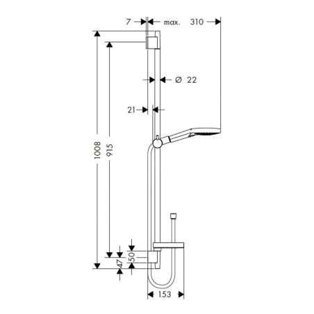 Hansgrohe Raindance Select S - Colonne de douche 120, 3 jets, chrome 26631000