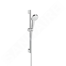 Hansgrohe Croma Select S - Set de douche 1 jet EcoSmart 9 l/min 0,65m, blanc/chrome 26565400