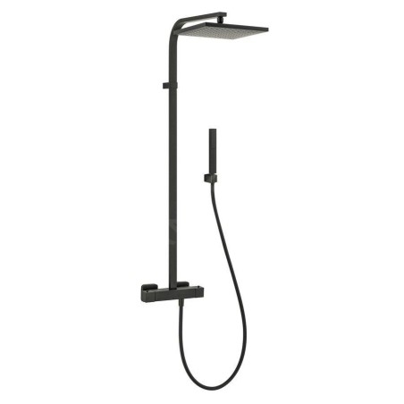 Sapho Dimy - Set de douche 250x250 mm, avec thermostat, noir mat DM322BL