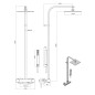 Sapho Dimy - Set de douche 250x250 mm, avec thermostat, noir mat DM322BL