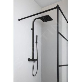 Sapho Dimy - Set de douche 250x250 mm, avec thermostat, noir mat DM322BL