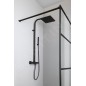Sapho Dimy - Set de douche 250x250 mm, avec thermostat, noir mat DM322BL