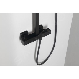 Sapho Dimy - Set de douche 250x250 mm, avec thermostat, noir mat DM322BL