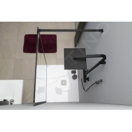 Sapho Dimy - Set de douche 250x250 mm, avec thermostat, noir mat DM322BL