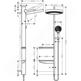 Hansgrohe Rainfinity - Colonne de douche Showepipe 360, 1jet, chrome 26842000