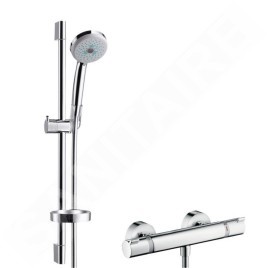 Hansgrohe Croma 100 - Set de douche avec thermostat, douchette Croma 100 Multi, chrome 27086000