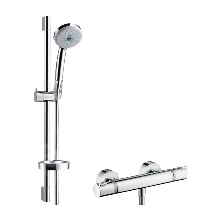 Hansgrohe Croma 100 - Set de douche avec thermostat, douchette Croma 100 Multi, chrome 27086000 Hansgrohe Croma 100 - Set de douche avec thermostat, douchette Croma 100 Multi, chrome 27086000