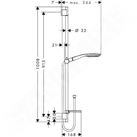 Hansgrohe Raindance Select E - Colonne de douche 150, 3 jets, chrome 27857000