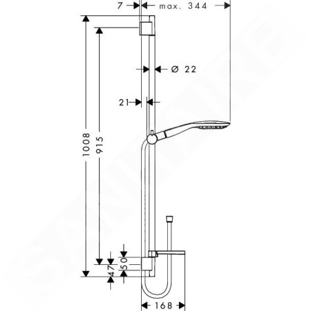 Hansgrohe Raindance Select E - Colonne de douche 150, 3 jets, chrome 27857000
