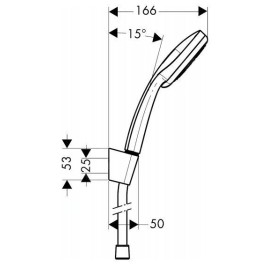 Hansgrohe Croma 100 - Set douchette Multi 3 jets / support de douche Porter’S 1,60 m, chrome 27595000