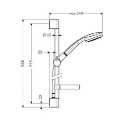 Hansgrohe Croma 100 - Set de douche Mono, 1 jet, chrome 27724000
