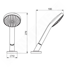 Hansa Activejet - Tête de douche pour bord de baignoire, chrome 53249440