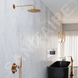Steinberg 100 - Ensemble de pommeau de douche, support et flexible, or rose 100 1670 RG