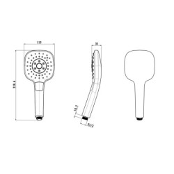 kielle Vega - Set tête de douche, barre et flexible, chrome / blanc 20418SE0