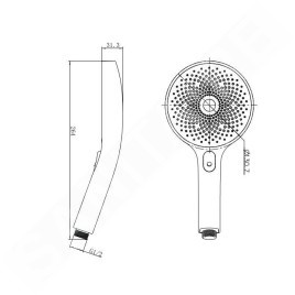 kielle Oudee - Set tête de douche, barre et flexible, chrome / noir 20402SE0