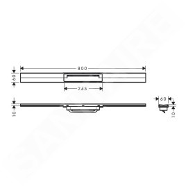 Hansgrohe RainDrain Flex - Caniveau de douche linéaire avec grille en inox 800, pour montage libre, découpable, chrome 56044000