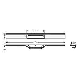 Hansgrohe RainDrain Flex - Caniveau de douche linéaire avec grille en inox 800, installation contre le mur, découpable, blanc