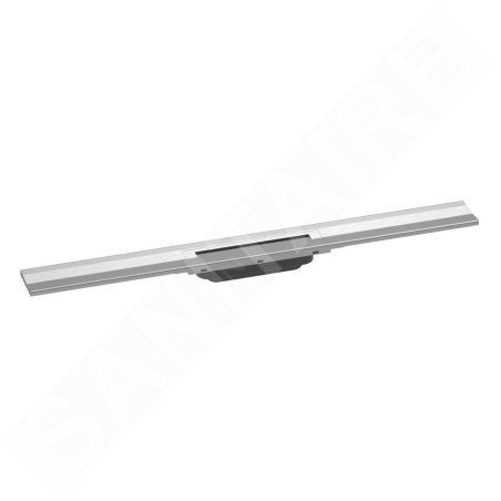 Hansgrohe RainDrain Flex - Caniveau de douche linéaire avec grille en inox 800, installation contre le mur, découpable, inox