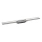 Hansgrohe RainDrain Flex - Caniveau de douche linéaire avec grille en inox 800, installation contre le mur, découpable, inox