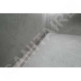 Hansgrohe RainDrain Flex - Caniveau de douche linéaire avec grille en inox 800, installation contre le mur, découpable, inox
