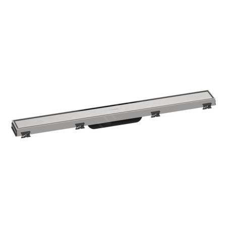 Hansgrohe RainDrain Match - Caniveau de douche linéaire avec grille en inox 700, avec cadre réglable en hauteur, inox brossé