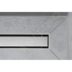 Hansgrohe RainDrain Match - Caniveau de douche linéaire avec grille en inox 700, avec cadre réglable en hauteur, inox brossé