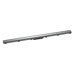 Hansgrohe RainDrain Match - Caniveau de douche linéaire avec grille en inox 1200, avec cadre réglable en hauteur, chrome