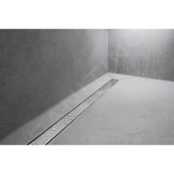 Hansgrohe RainDrain Match - Caniveau de douche linéaire avec grille en inox 1200, avec cadre réglable en hauteur, chrome