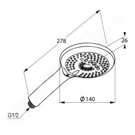 Kludi Freshline - Douche de tête, 3 jets, chrome 6790005-00