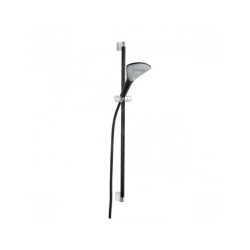 Kludi Fizz - Ensemble pommeau de douche, flexible de douche, barre 900 mm, 3 jets, noir mat 6774087-00