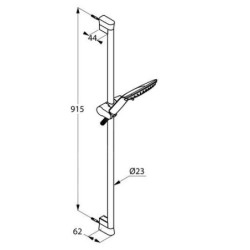 Kludi Fizz - Ensemble pommeau de douche, flexible de douche, barre 900 mm, 3 jets, noir mat 6774087-00