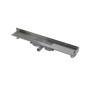 Alcadrain Douchegoten - Caniveau de douche Wall Low 950 mm, avec rebord pour grille pleine et collier de fixation au mur, inox