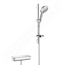 Hansgrohe Raindance Select S - Set de douche avec thermostat, 150 mm, 3 jets, blanc/chrome 27036400