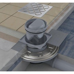 Ravak Accessoires - Siphon de sol en plastique avec grille en inox SN501, 105 mm X01435