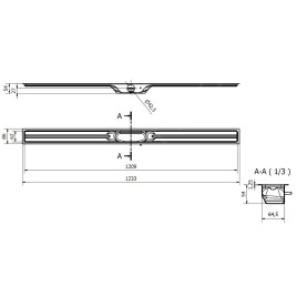 I-Drain Linear 54 - Caniveau de douche en inox, longueur 1200 mm, avec étanchéité ID4M12001X1