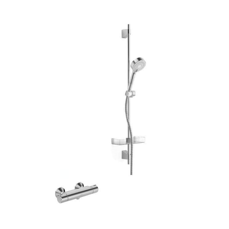 Hansa Micra - Set de douche avec thermostat, 3 jets, chrome 48150171 Hansa Micra - Set de douche avec thermostat, 3 jets, chrome 48150171