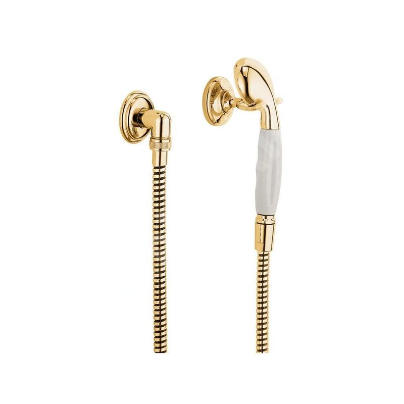 Kludi Adlon - Set de pommeau de douche, 1 jet, support et flexible, doré 2710545
