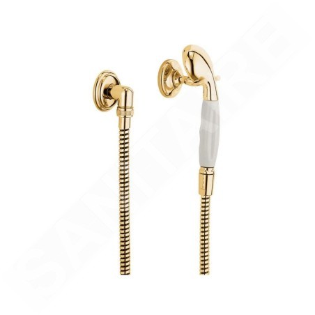 Kludi Adlon - Set de pommeau de douche, 1 jet, support et flexible, doré 2710545