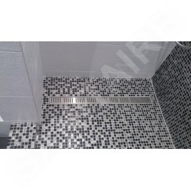 Alcadrain Douchegoten - Bac à douche Simple 650 mm, avec bord pour grille perforée, grille incluse, tapis en acier inoxydable