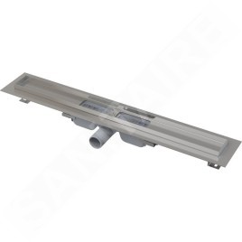 Alcadrain Douchegoten - Caniveau de douche Low 750 mm, avec rebord pour grille perforée, inox APZ101-750
