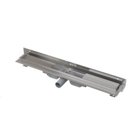 Alcadrain Douchegoten - Caniveau de douche Flexible Low 1050 mm, avec collier ajustable au mur, inox APZ104-1050