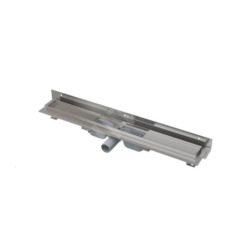 Alcadrain Douchegoten - Caniveau de douche Flexible Low 1050 mm, avec collier ajustable au mur, inox APZ104-1050 Alcadrain Douchegoten - Caniveau de douche Flexible Low 1050 mm, avec collier ajustable au mur, inox APZ104-1050