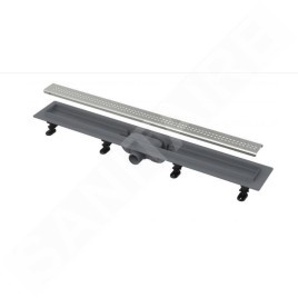 Alcadrain Douchegoten - Caniveau de douche Simple 850 mm, avec bord pour grille perforée, grille incluse, inox mat APZ9-850M