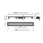 Alcadrain Douchegoten - Caniveau de douche Simple 850 mm, avec bord pour grille perforée, grille incluse, inox mat APZ9-850M Alcadrain Douchegoten - Caniveau de douche Simple 850 mm, avec bord pour grille perforée, grille incluse, inox mat APZ9-850M