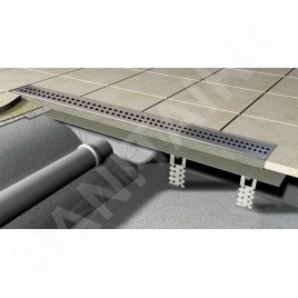 Alcadrain Douchegoten - Caniveau de douche Simple 850 mm, avec bord pour grille perforée, grille incluse, inox mat APZ9-850M
